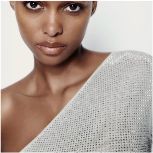 Silver One-Shoulder Top - Picture 6 of 10